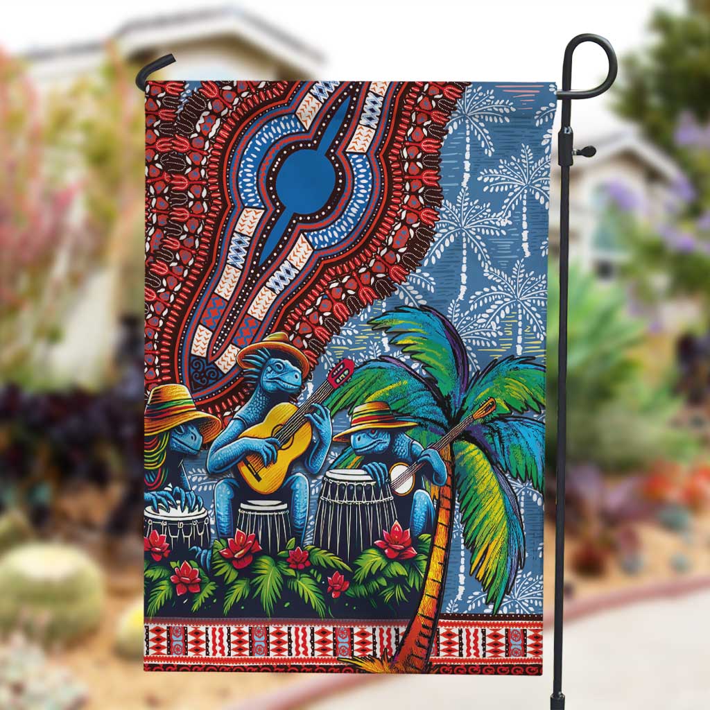 Afro-Caribbean Garden Flag African Dashiki Style with Caribbean Music with Blue Iguanas LT03