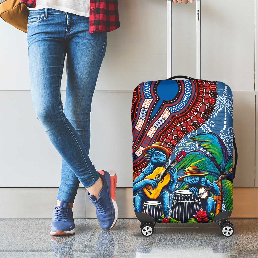 Afro-Caribbean Luggage Cover African Dashiki Style with Caribbean Music with Blue Iguanas LT03