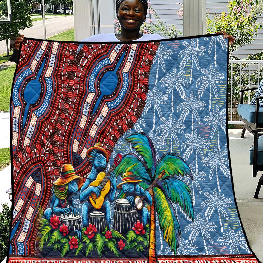 Afro-Caribbean Quilt African Dashiki Style with Caribbean Music with Blue Iguanas LT03