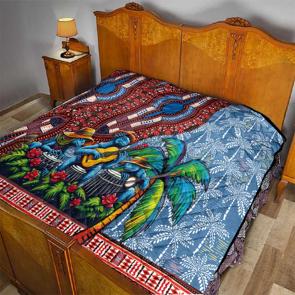 Afro-Caribbean Quilt African Dashiki Style with Caribbean Music with Blue Iguanas LT03