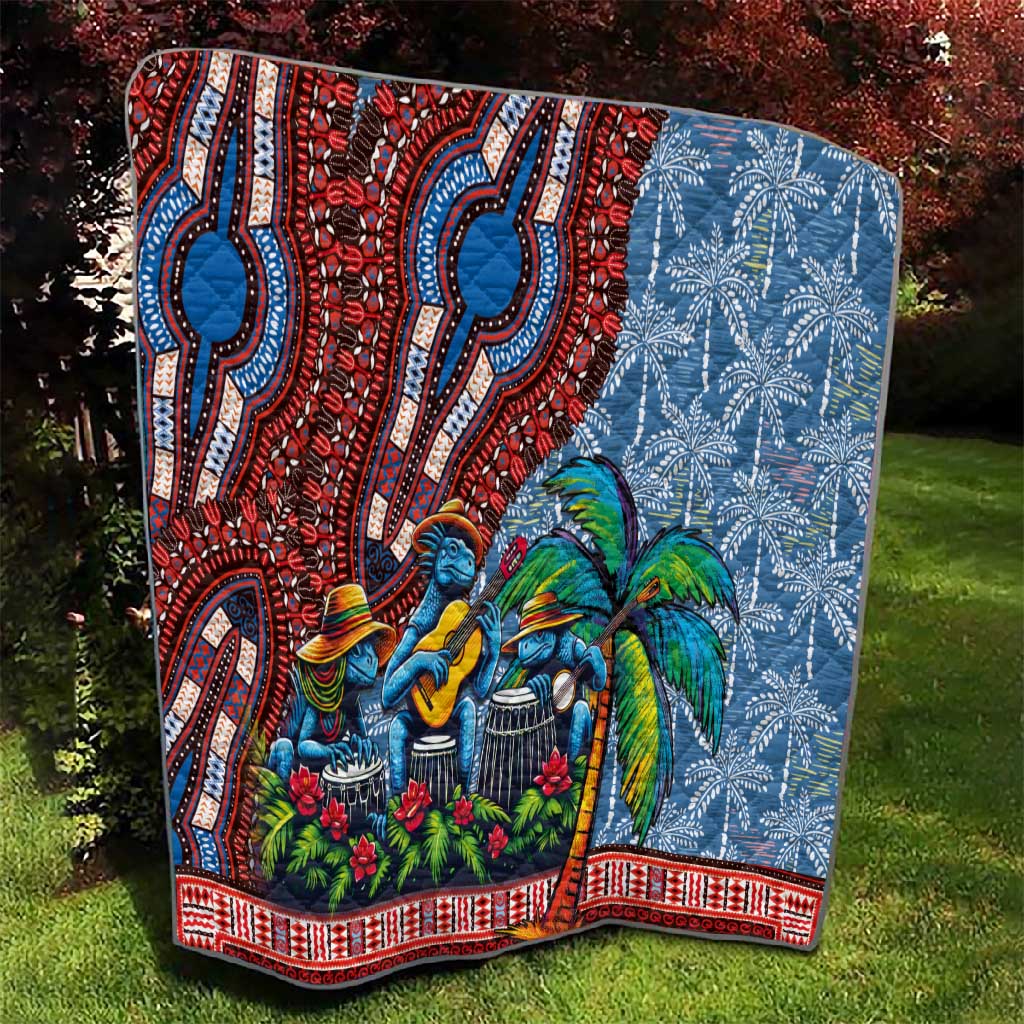 Afro-Caribbean Quilt African Dashiki Style with Caribbean Music with Blue Iguanas LT03