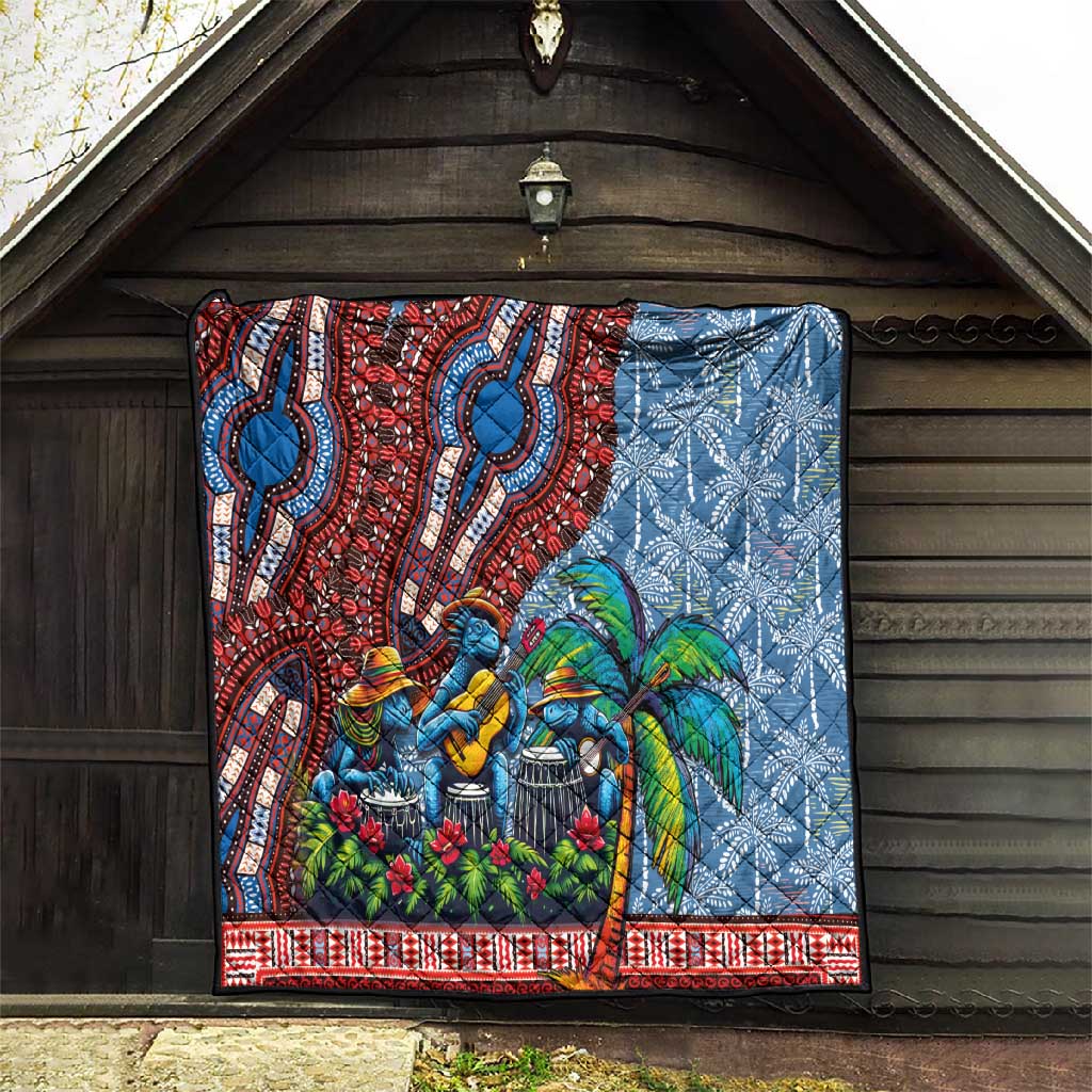 Afro-Caribbean Quilt African Dashiki Style with Caribbean Music with Blue Iguanas LT03