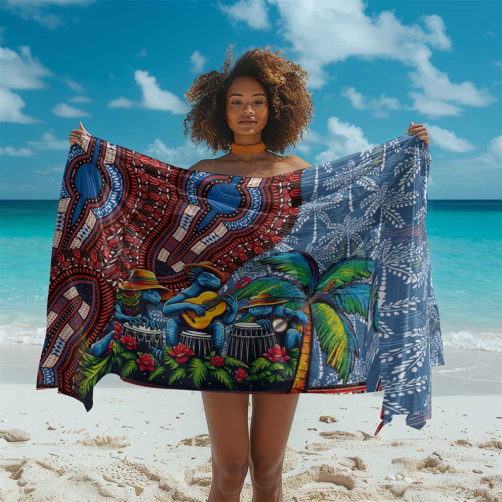 Afro-Caribbean Sarong African Dashiki Style with Caribbean Music with Blue Iguanas LT03