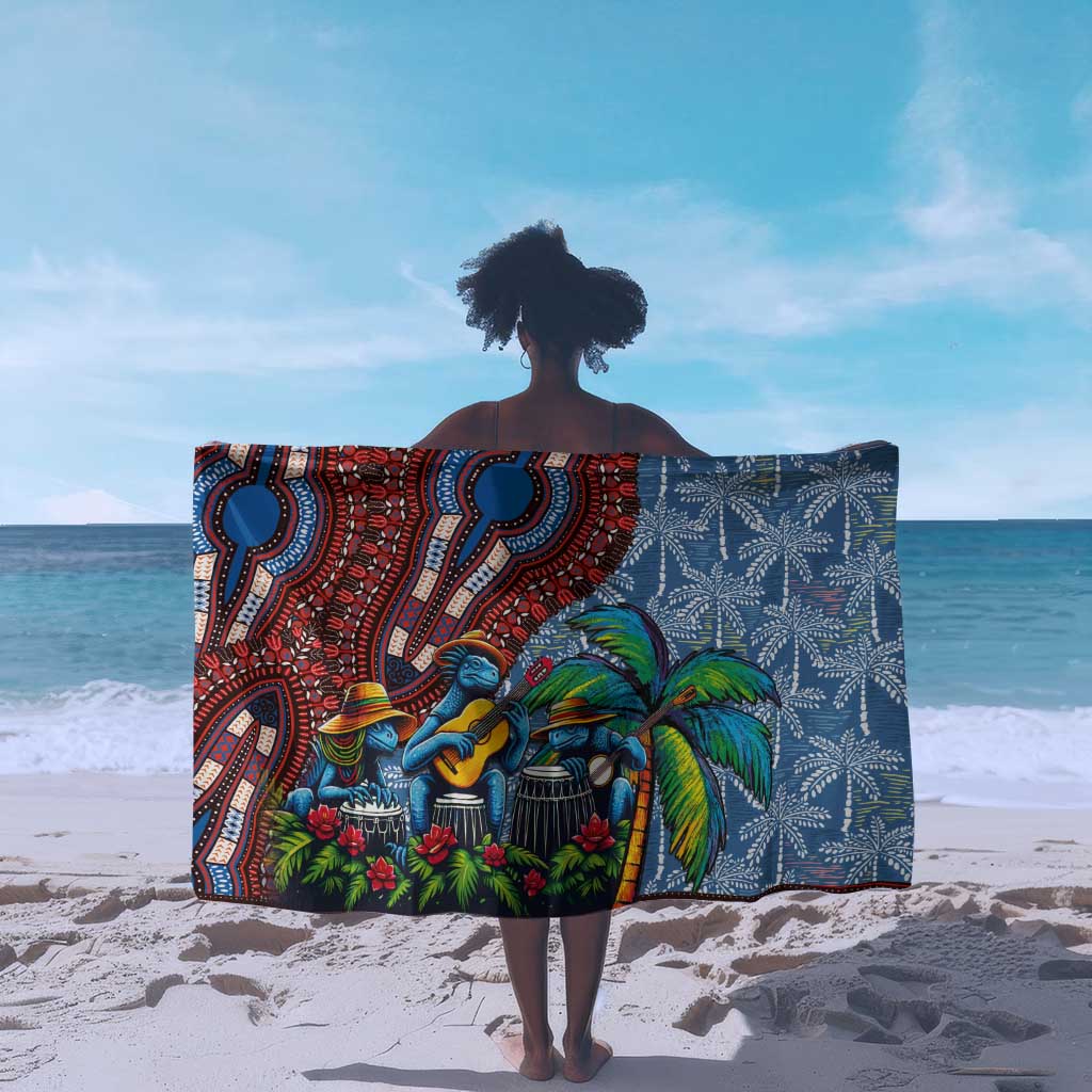 Afro-Caribbean Sarong African Dashiki Style with Caribbean Music with Blue Iguanas LT03