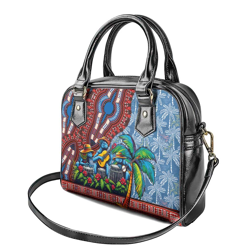 Afro-Caribbean Shoulder Handbag African Dashiki Style with Caribbean Music with Blue Iguanas LT03