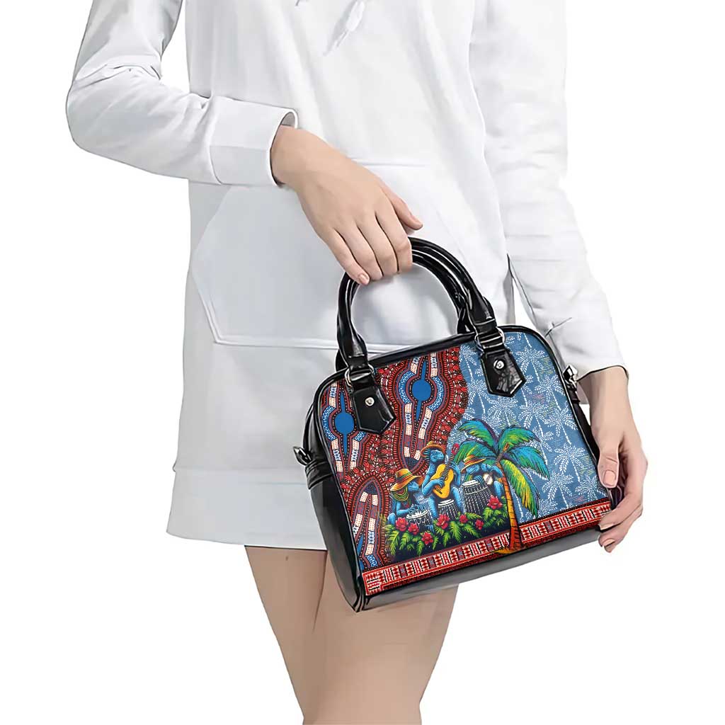 Afro-Caribbean Shoulder Handbag African Dashiki Style with Caribbean Music with Blue Iguanas LT03