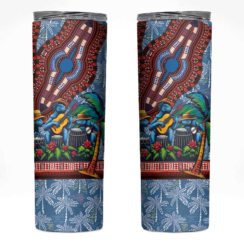 Afro-Caribbean Skinny Tumbler African Dashiki Style with Caribbean Music with Blue Iguanas LT03