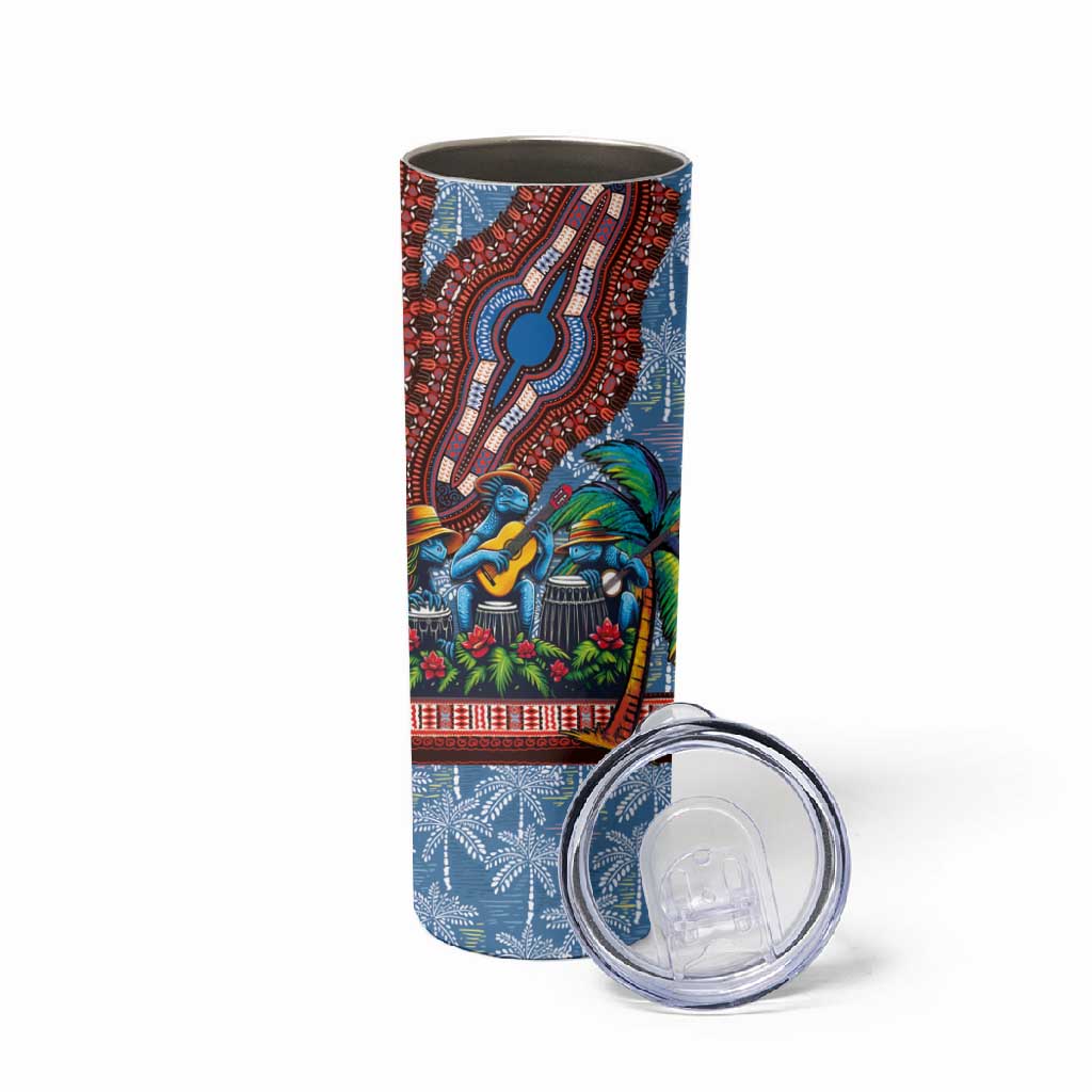 Afro-Caribbean Skinny Tumbler African Dashiki Style with Caribbean Music with Blue Iguanas LT03