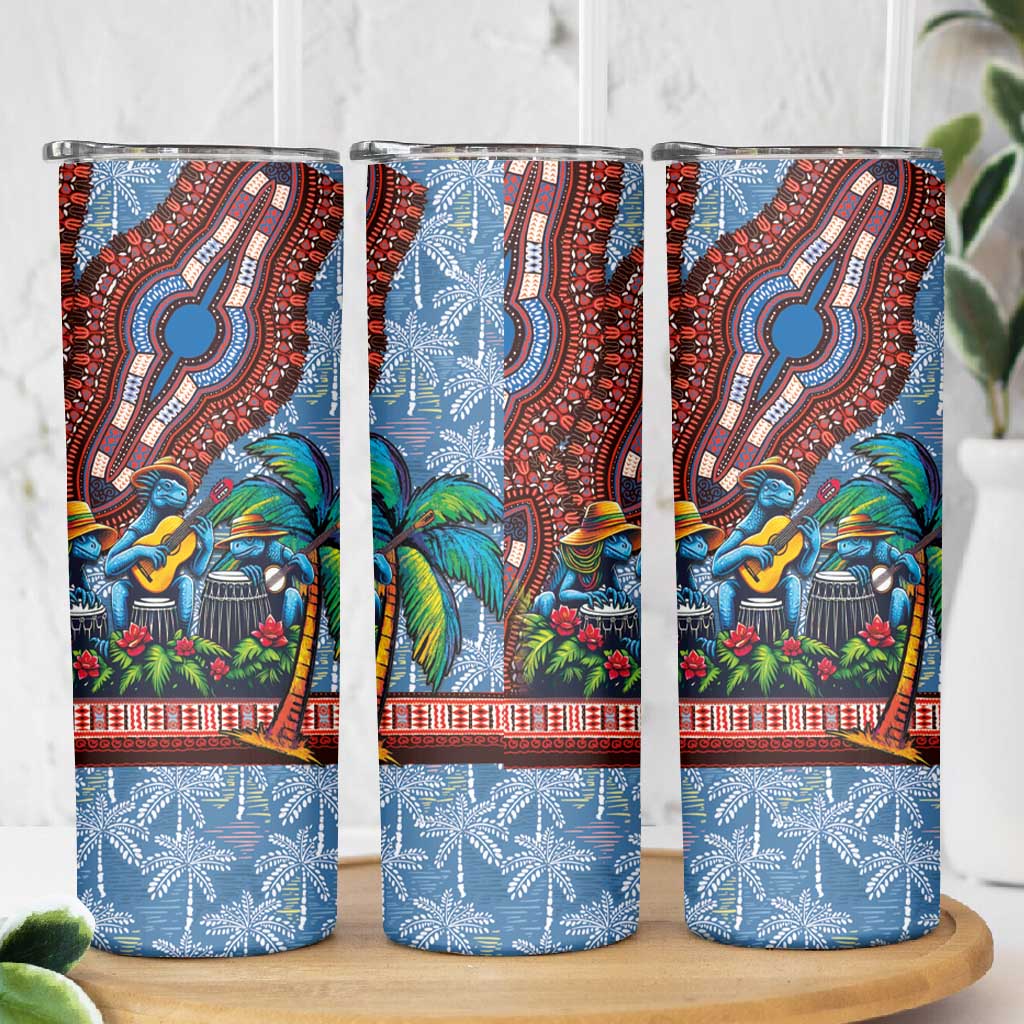 Afro-Caribbean Skinny Tumbler African Dashiki Style with Caribbean Music with Blue Iguanas LT03