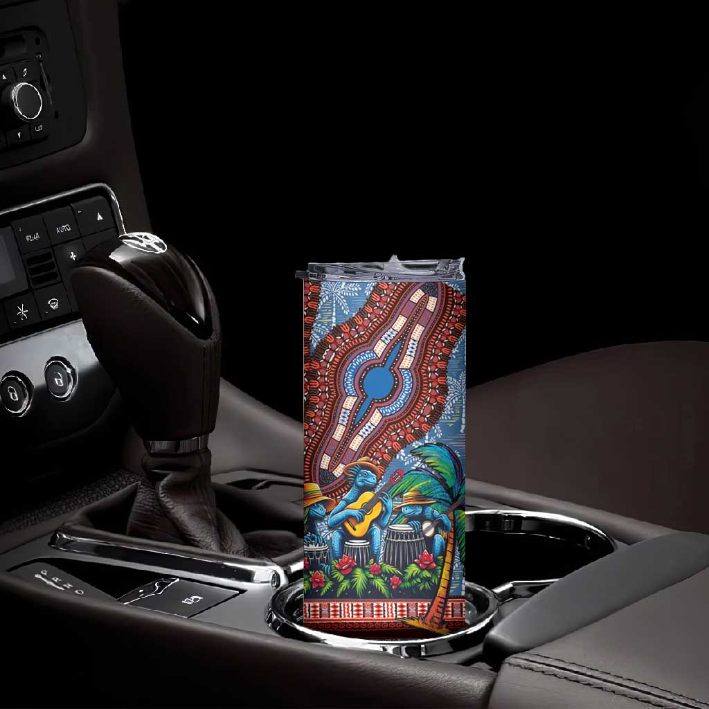 Afro-Caribbean Skinny Tumbler African Dashiki Style with Caribbean Music with Blue Iguanas LT03