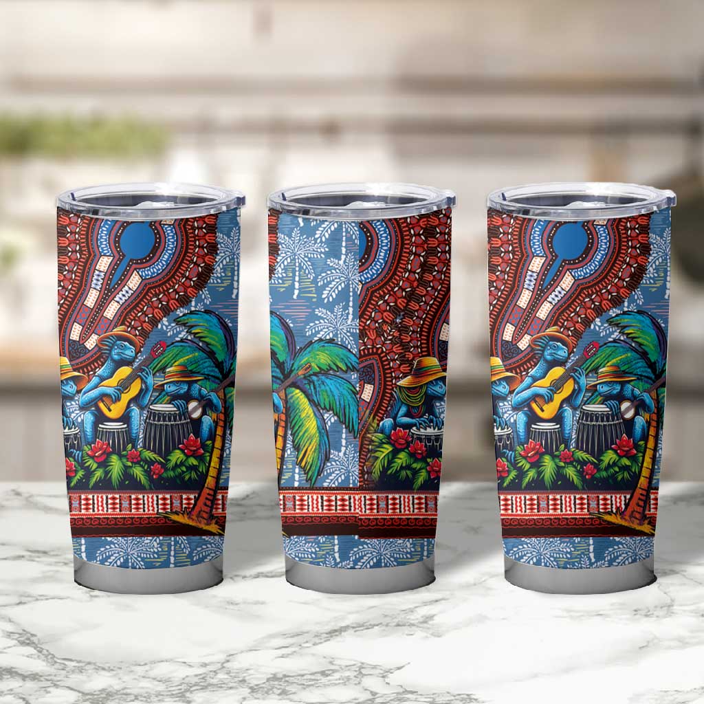 Afro-Caribbean Tumbler Cup African Dashiki Style with Caribbean Music with Blue Iguanas LT03