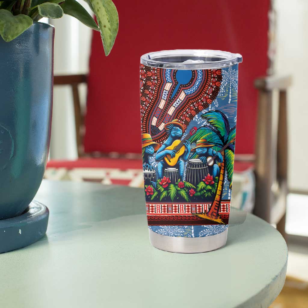 Afro-Caribbean Tumbler Cup African Dashiki Style with Caribbean Music with Blue Iguanas LT03