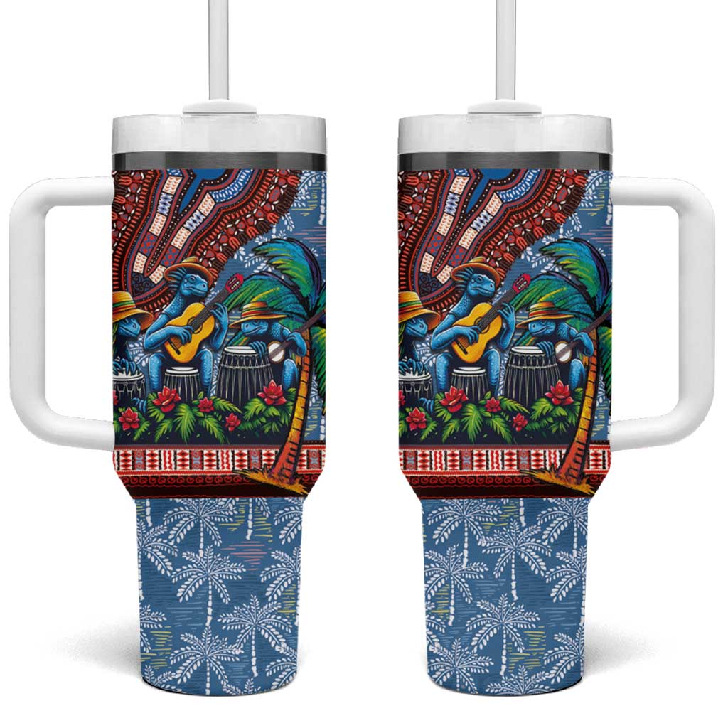 Afro-Caribbean Tumbler With Handle African Dashiki Style with Caribbean Music with Blue Iguanas LT03