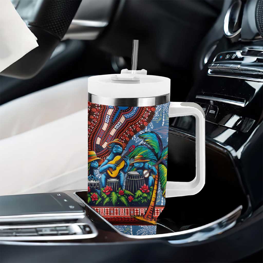 Afro-Caribbean Tumbler With Handle African Dashiki Style with Caribbean Music with Blue Iguanas LT03