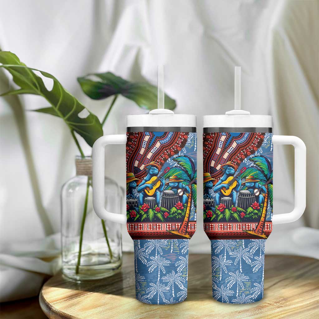 Afro-Caribbean Tumbler With Handle African Dashiki Style with Caribbean Music with Blue Iguanas LT03