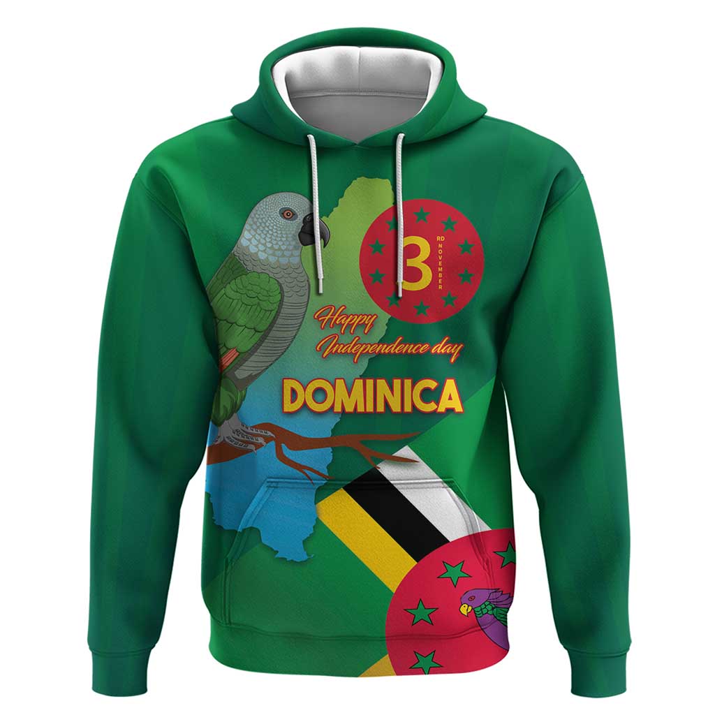 Dominica Independence Day Hoodie Imperial Amazon With National Flag and Map LT03