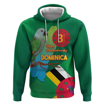 Dominica Independence Day Hoodie Imperial Amazon With National Flag and Map LT03