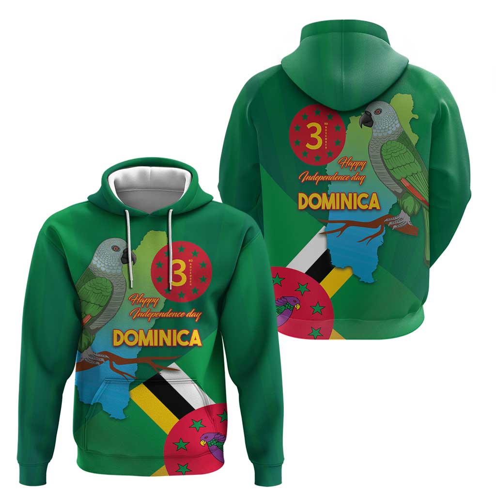 Dominica Independence Day Hoodie Imperial Amazon With National Flag and Map LT03