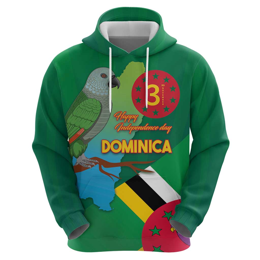 Dominica Independence Day Hoodie Imperial Amazon With National Flag and Map LT03