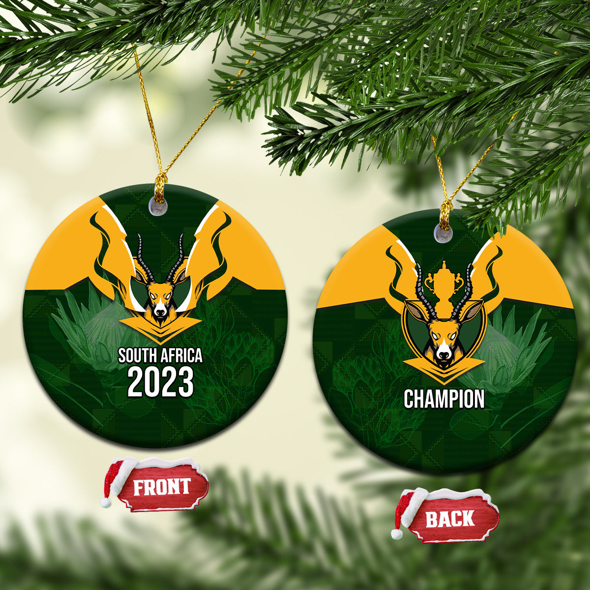 South Africa Rugby Ceramic Ornament Springbok Mascot History Champion World Rugby 2023 LT03