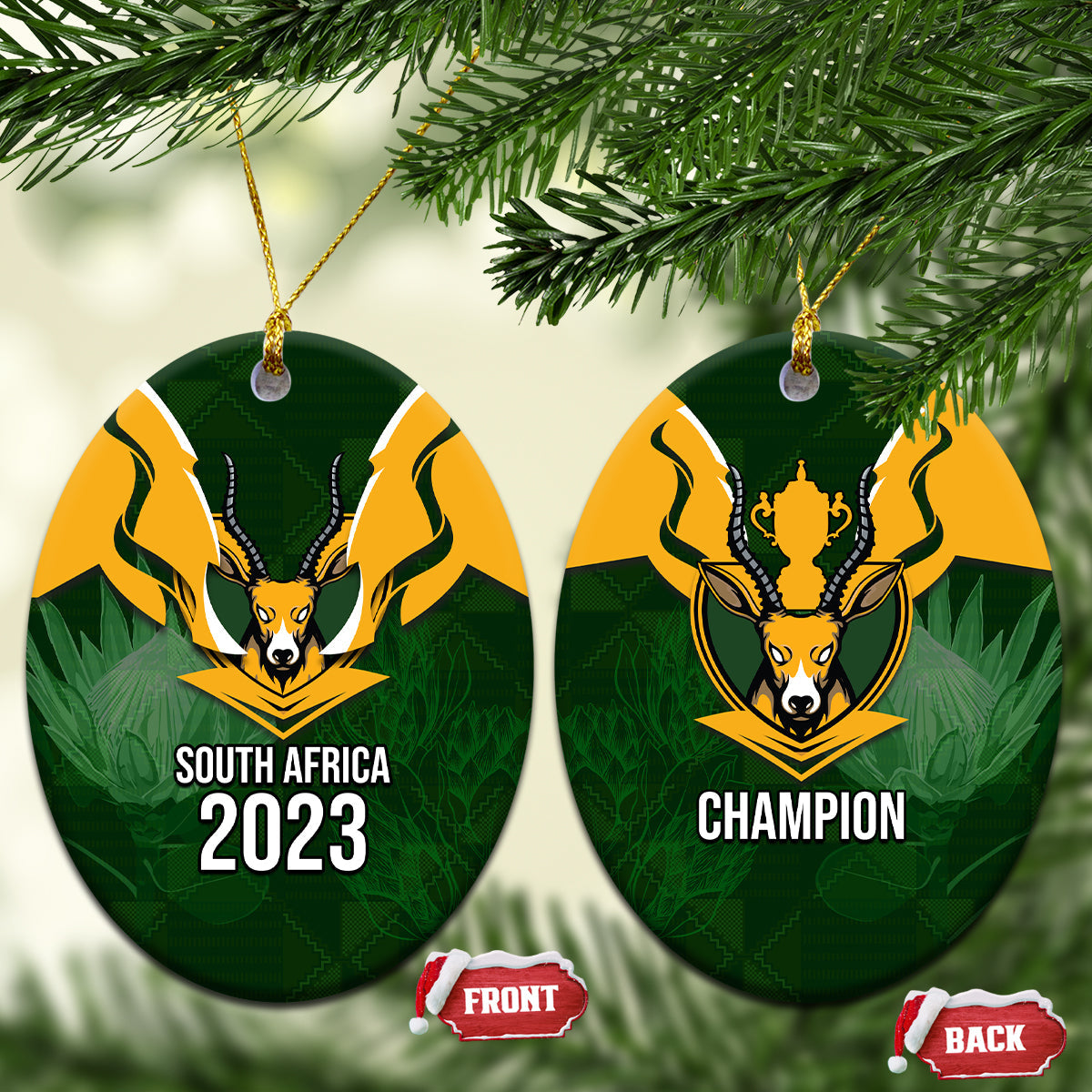 South Africa Rugby Ceramic Ornament Springbok Mascot History Champion World Rugby 2023 LT03