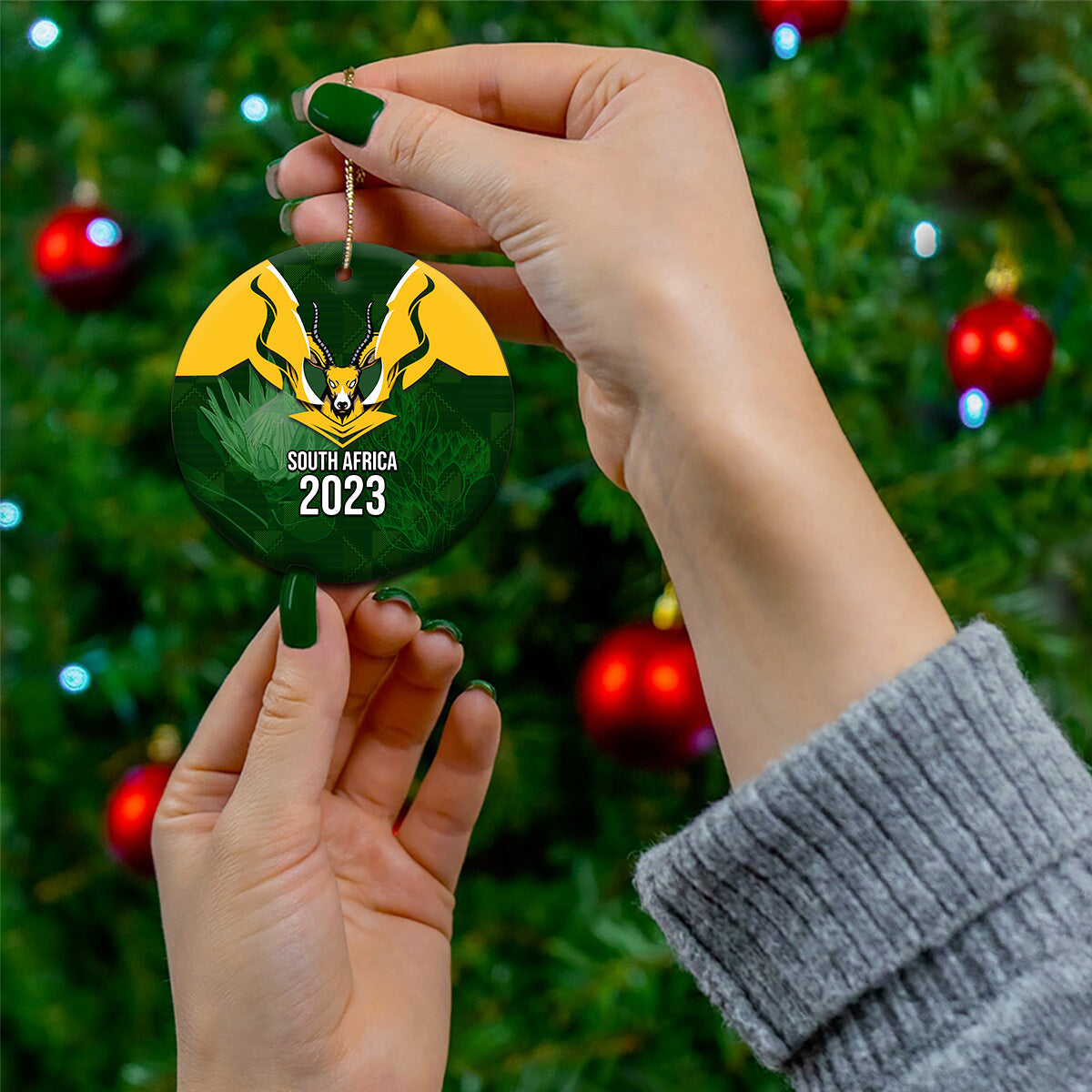 South Africa Rugby Ceramic Ornament Springbok Mascot History Champion World Rugby 2023 LT03