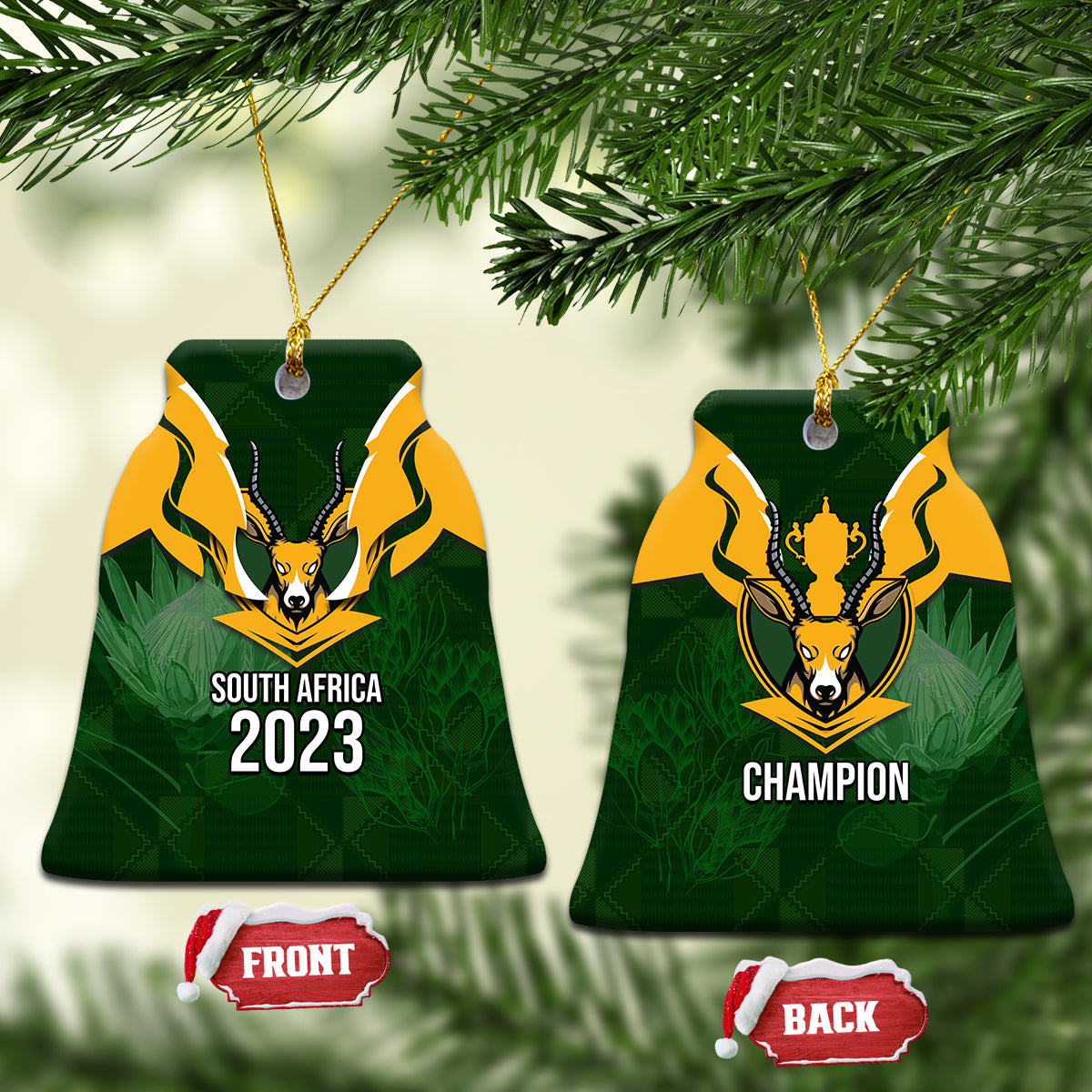 South Africa Rugby Ceramic Ornament Springbok Mascot History Champion World Rugby 2023 LT03