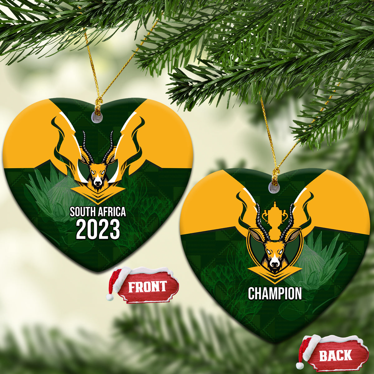 South Africa Rugby Ceramic Ornament Springbok Mascot History Champion World Rugby 2023 LT03