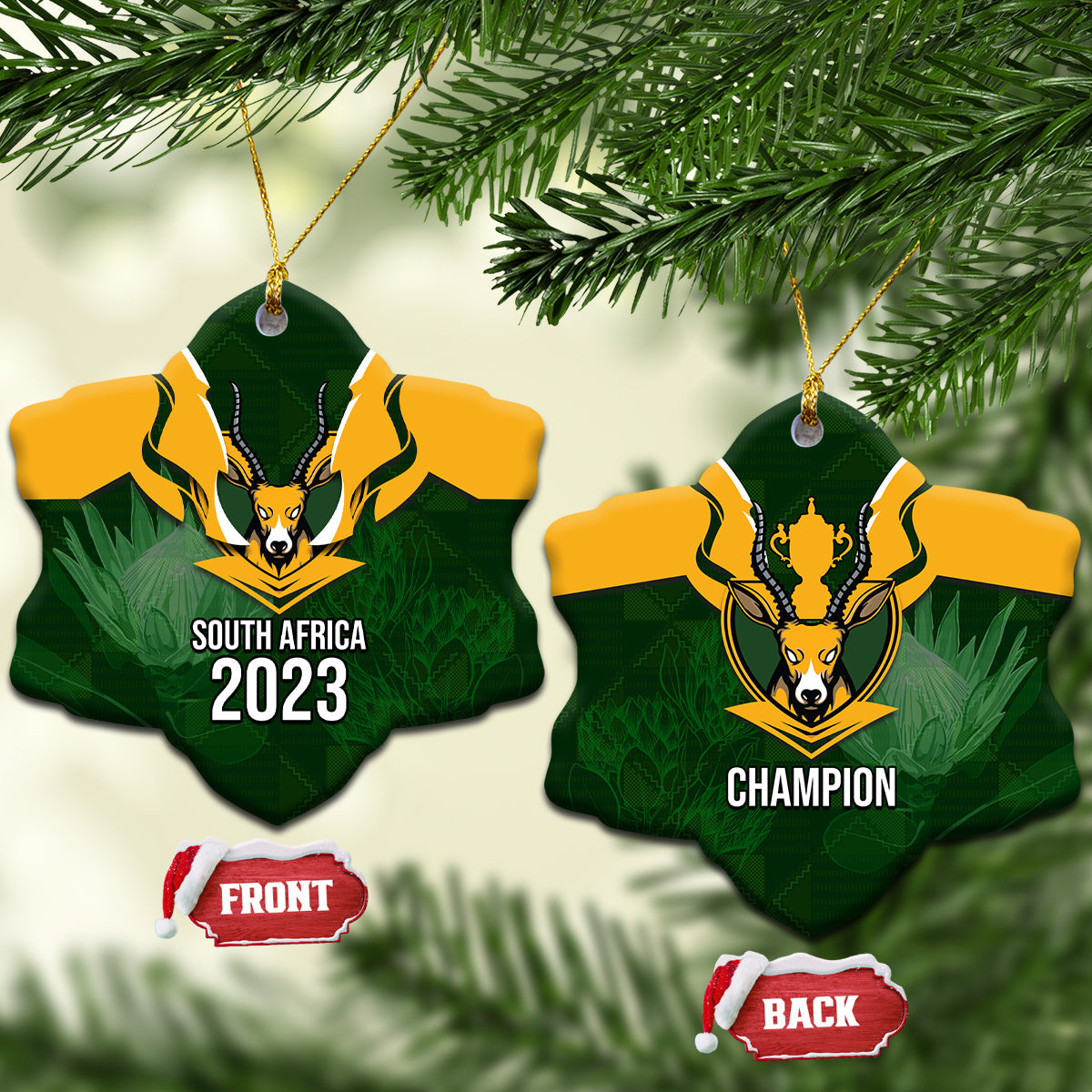 South Africa Rugby Ceramic Ornament Springbok Mascot History Champion World Rugby 2023 LT03