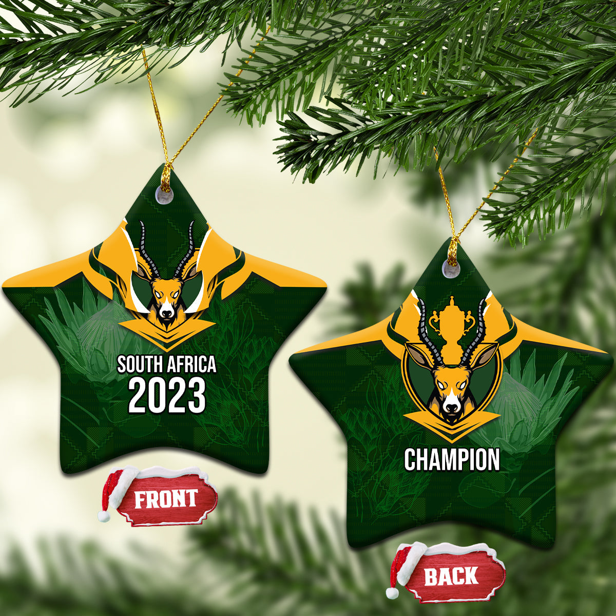 South Africa Rugby Ceramic Ornament Springbok Mascot History Champion World Rugby 2023 LT03