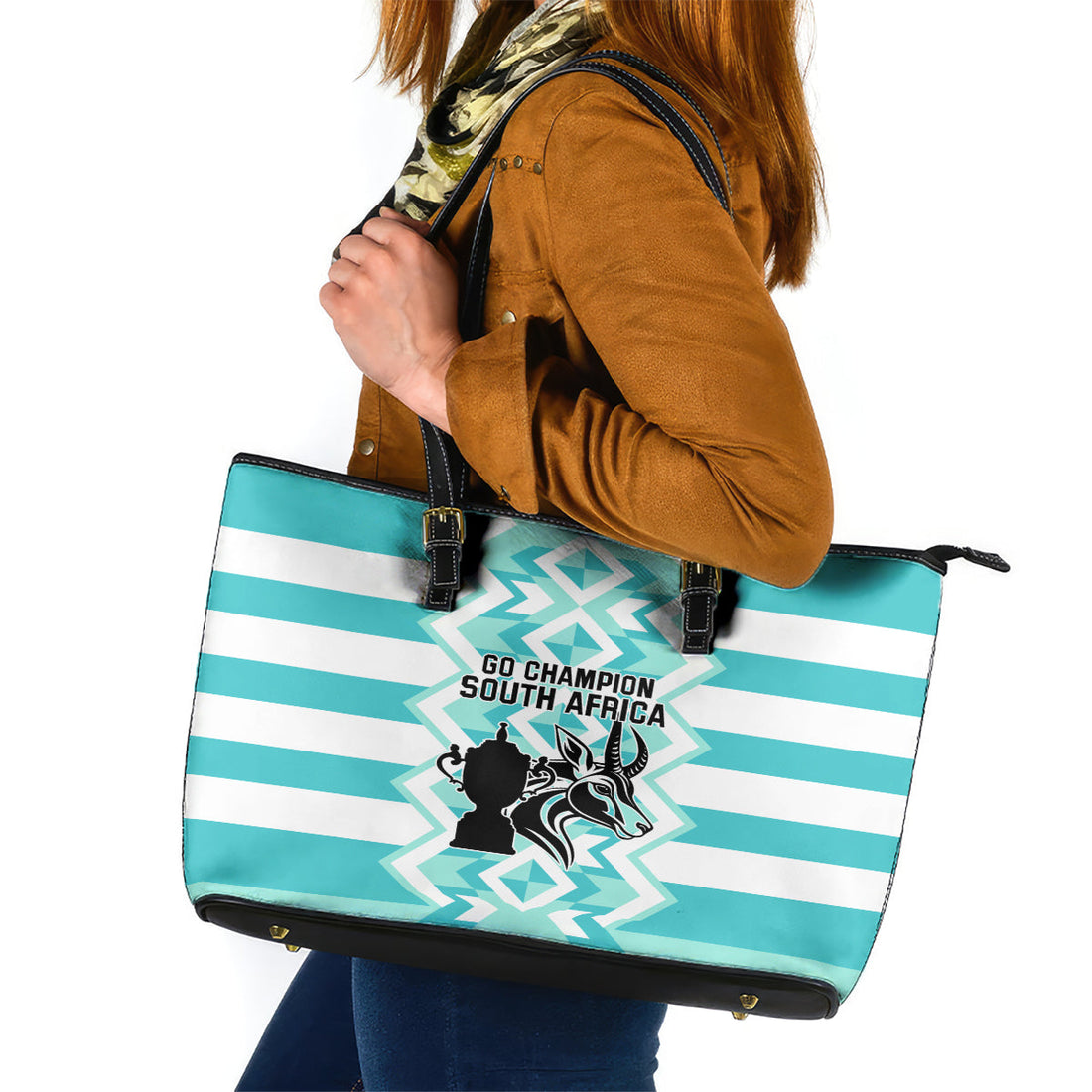 South Africa Rugby Leather Tote Bag Commemorative World Cup Winners 2023 LT03