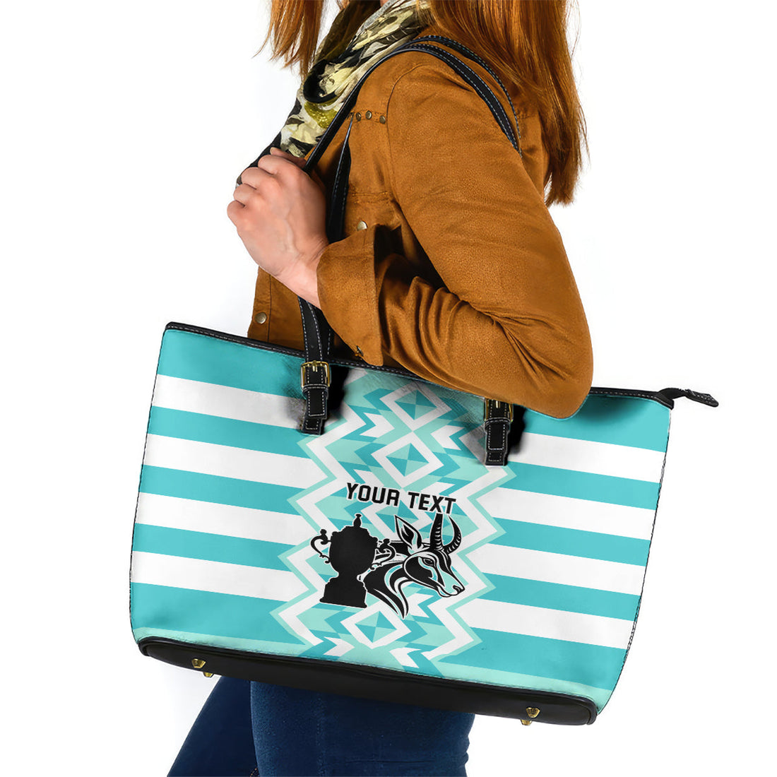 Personalised South Africa Rugby Leather Tote Bag Commemorative World Cup Winners 2023 LT03