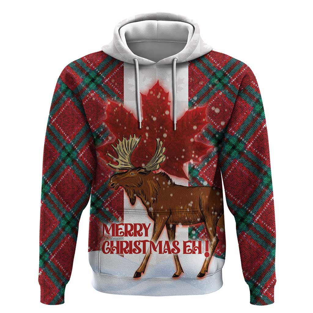 Canadian Christmas - Moose and Maple Retro Style Hoodie LT03