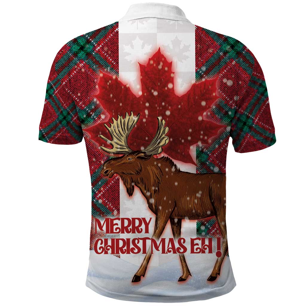 Canadian Christmas - Moose and Maple Retro Style Polo Shirt LT03