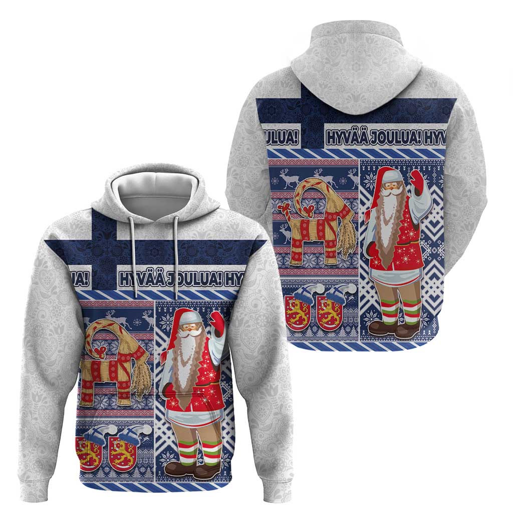 Yule Goat Joulupukki Finnish Christmas Hoodie Scandinavian Pattern LT03