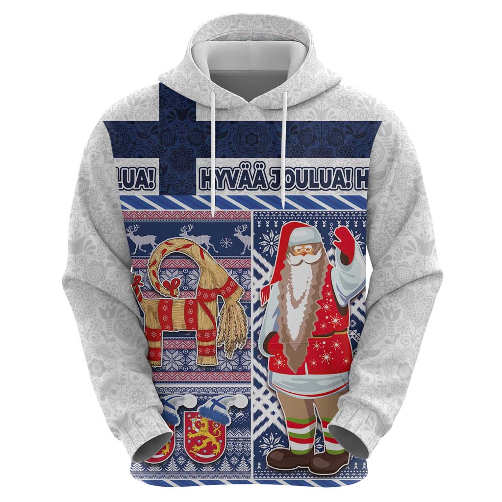Yule Goat Joulupukki Finnish Christmas Hoodie Scandinavian Pattern LT03