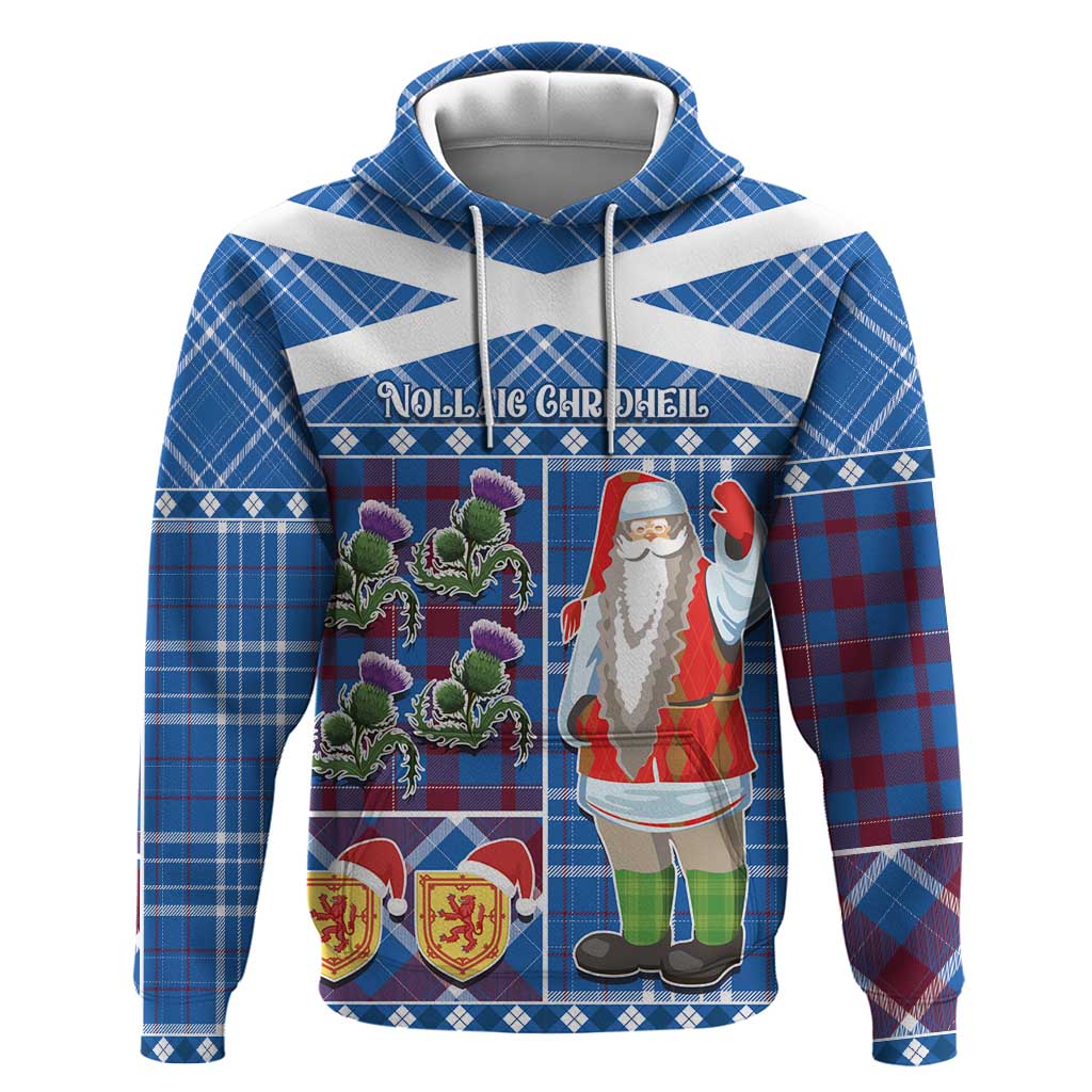Santa Claus Thistle Scottish Christmas Hoodie Tartan Pattern LT03