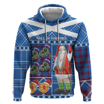 Santa Claus Thistle Scottish Christmas Hoodie Tartan Pattern LT03