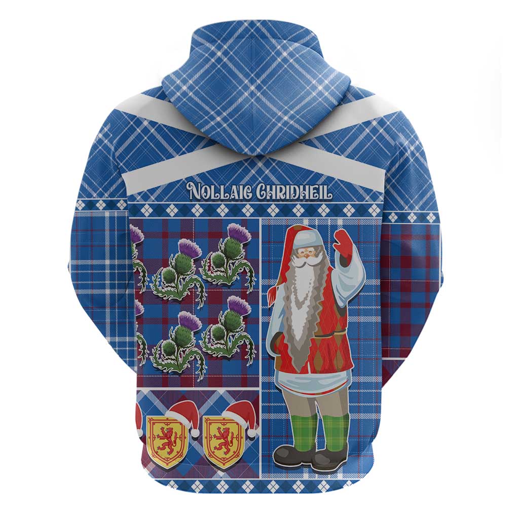 Santa Claus Thistle Scottish Christmas Hoodie Tartan Pattern LT03