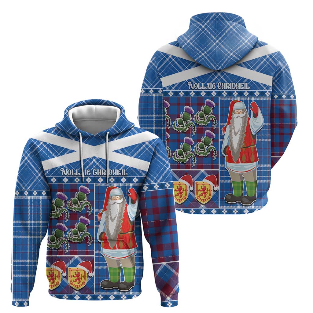 Santa Claus Thistle Scottish Christmas Hoodie Tartan Pattern LT03