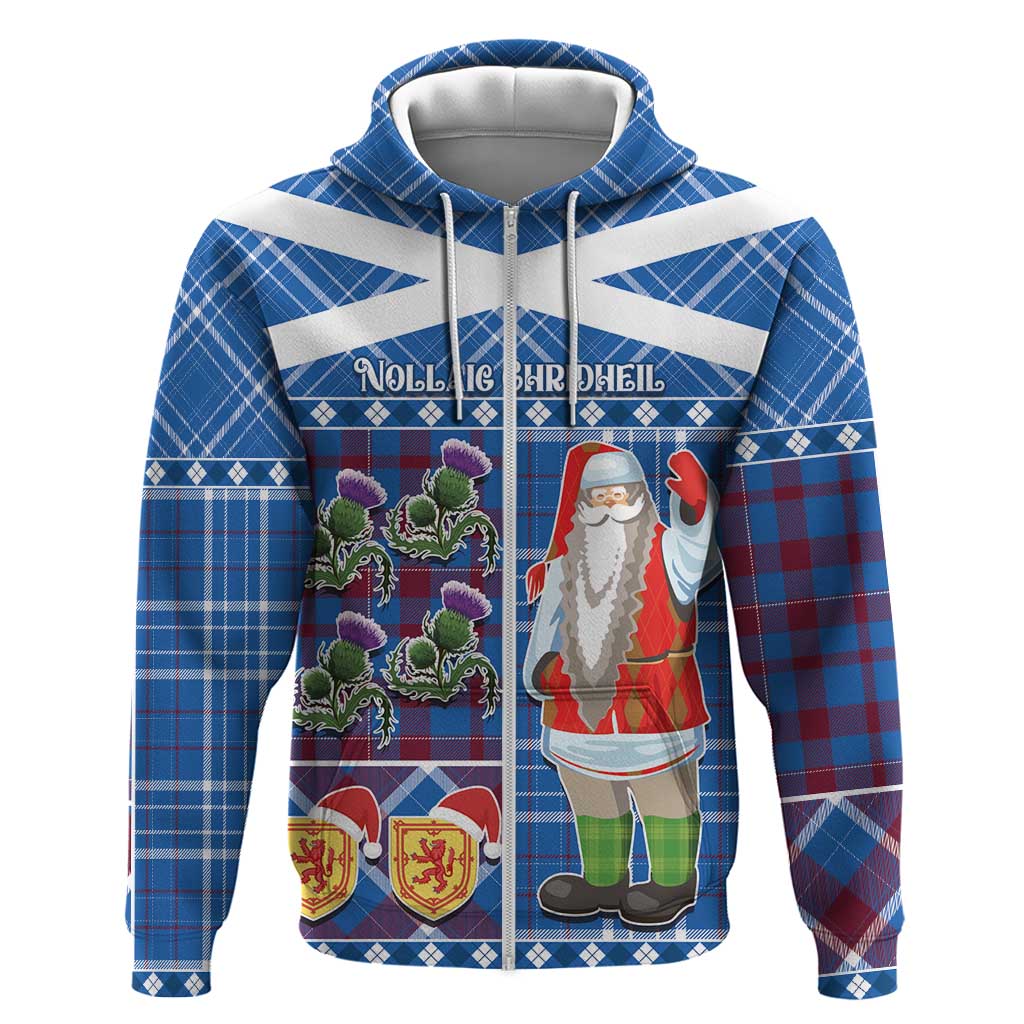Santa Claus Thistle Scottish Christmas Hoodie Tartan Pattern LT03