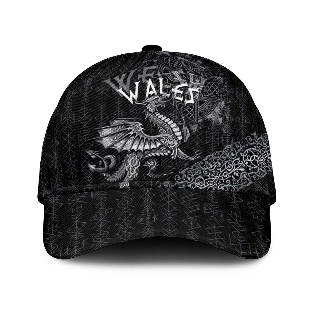 Welsh Celtic Culture Classic Cap Wales Y Ddraig Goch with Runes Symbols LT03