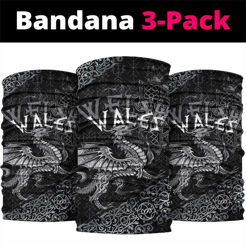 Welsh Celtic Culture Neck Gaiter Wales Y Ddraig Goch with Runes Symbols LT03