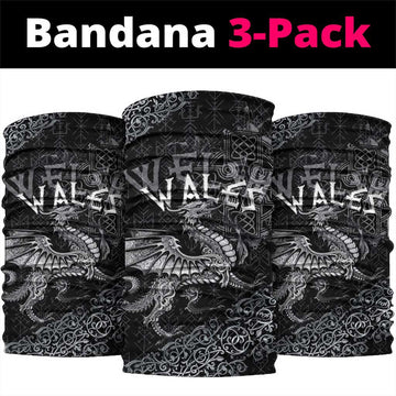Welsh Celtic Culture Neck Gaiter Wales Y Ddraig Goch with Runes Symbols LT03