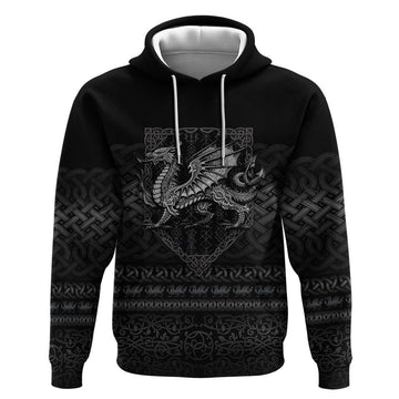 Welsh Celtic Culture Hoodie Wales Y Ddraig Goch with Knot LT03