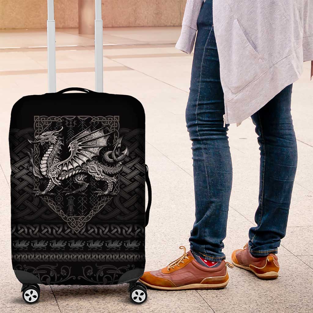 Welsh Celtic Culture Luggage Cover Wales Y Ddraig Goch with Knot LT03