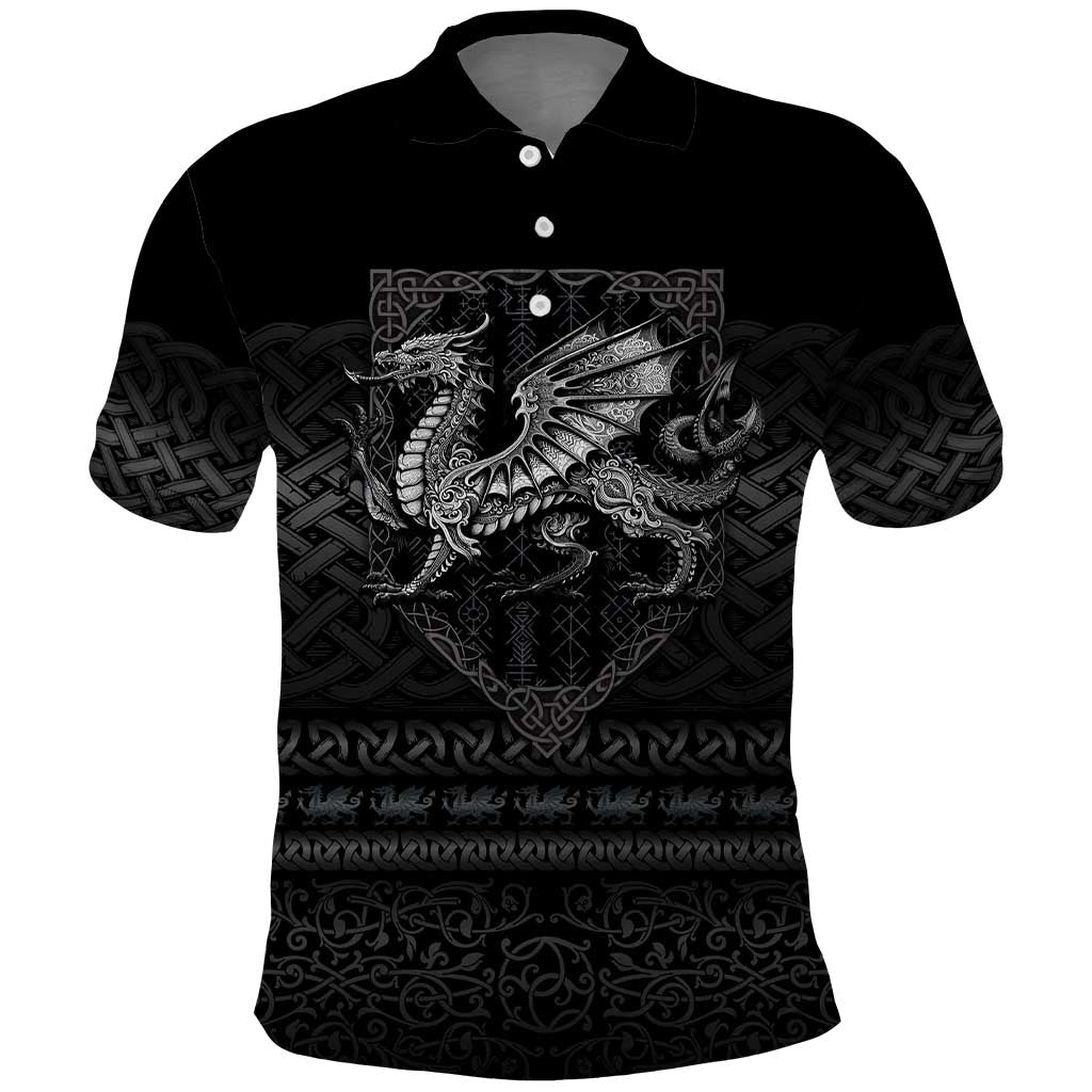Welsh Celtic Culture Polo Shirt Wales Y Ddraig Goch with Knot LT03
