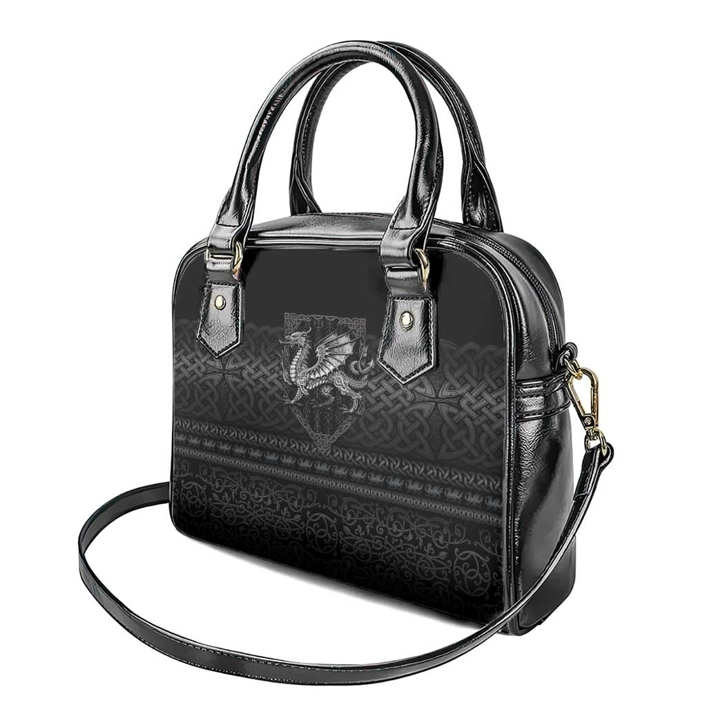 Welsh Celtic Culture Shoulder Handbag Wales Y Ddraig Goch with Knot LT03