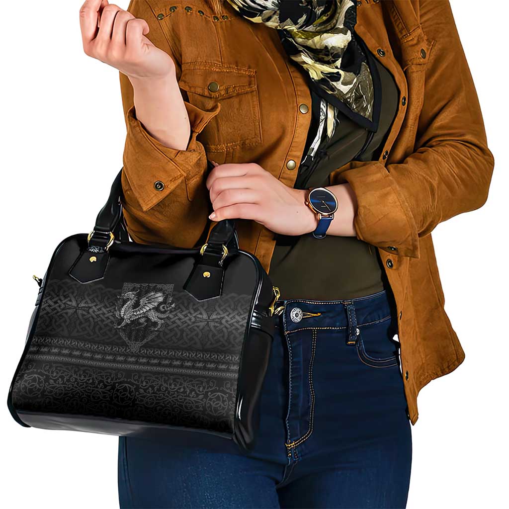 Welsh Celtic Culture Shoulder Handbag Wales Y Ddraig Goch with Knot LT03