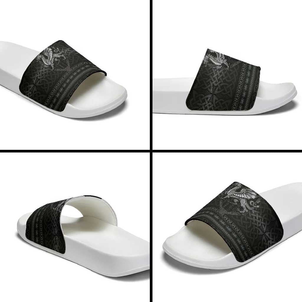 Welsh Celtic Culture Slide Sandals Wales Y Ddraig Goch with Knot LT03